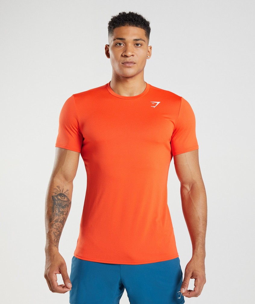 Red Men\'s Gymshark Arrival T-Shirts | USA-05491