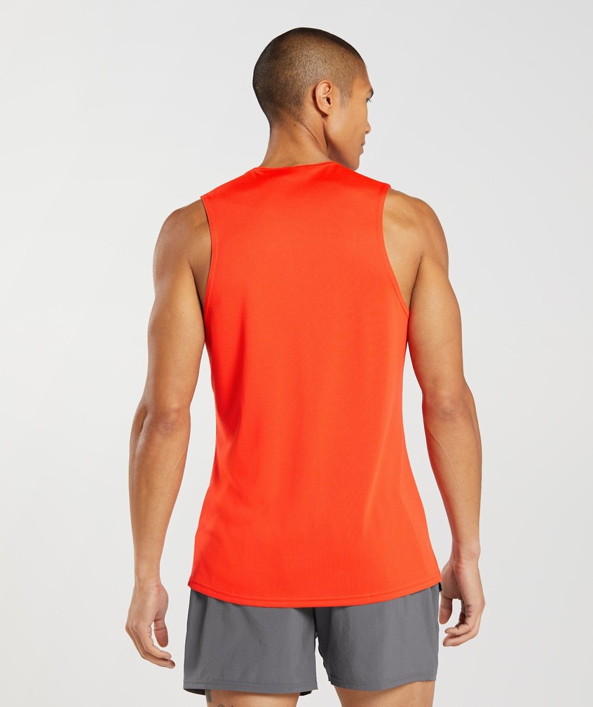 Red Men's Gymshark Arrival Tank | USA-47285