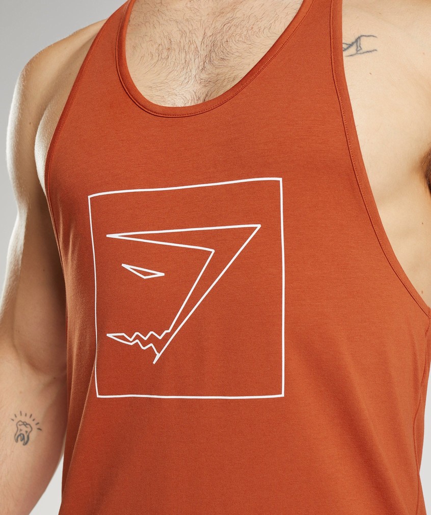 Red Men's Gymshark Outline Stringer | USA-16348