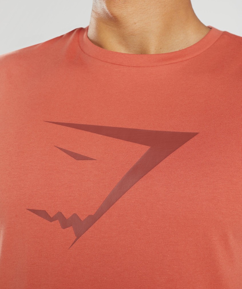 Red Men's Gymshark Sharkhead Infill T-Shirts | USA-04578