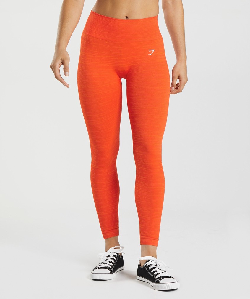 Red / Orange Women\'s Gymshark Adapt Marl Seamless Leggings | USA-36857