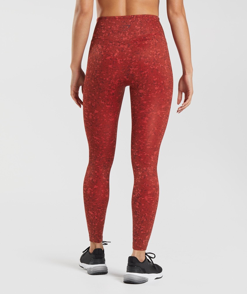 Red Women's Gymshark Mineral Print Leggings | USA-21478