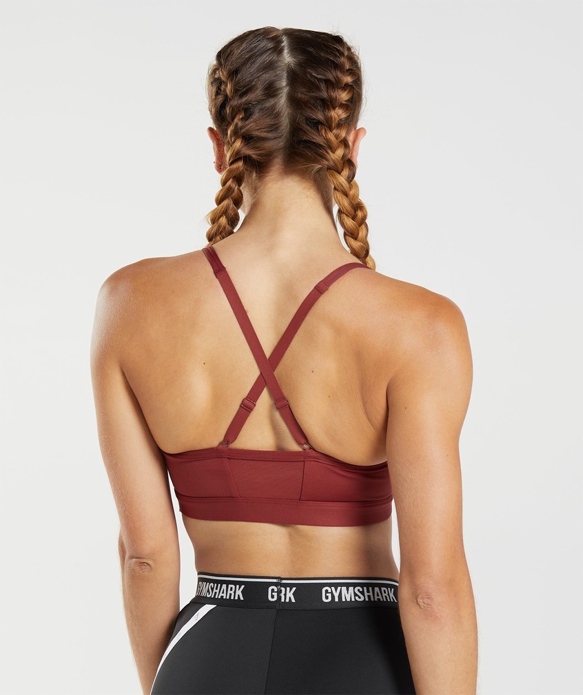 Red Women's Gymshark Ruched Sports Bra | USA-54910