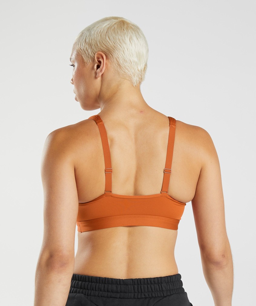 Red Women's Gymshark Scoop Neck Sports Bra | USA-95680