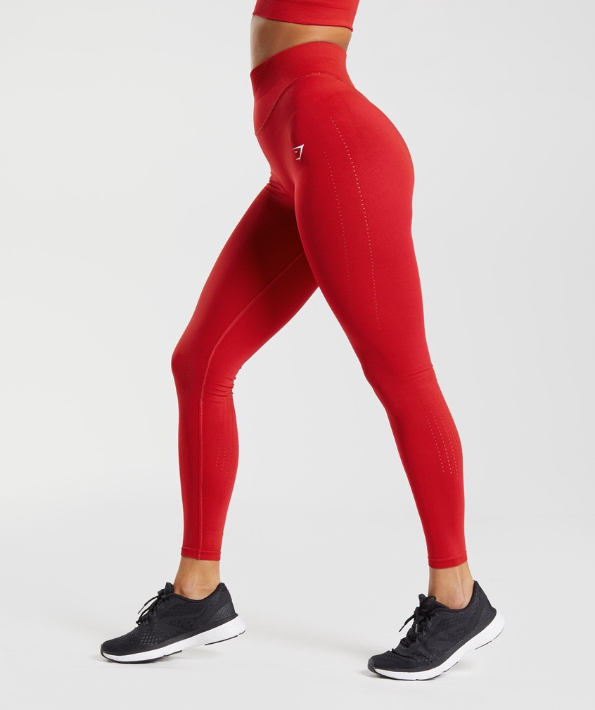 Red Women's Gymshark Sweat Seamless Sculpt Leggings | USA-23085