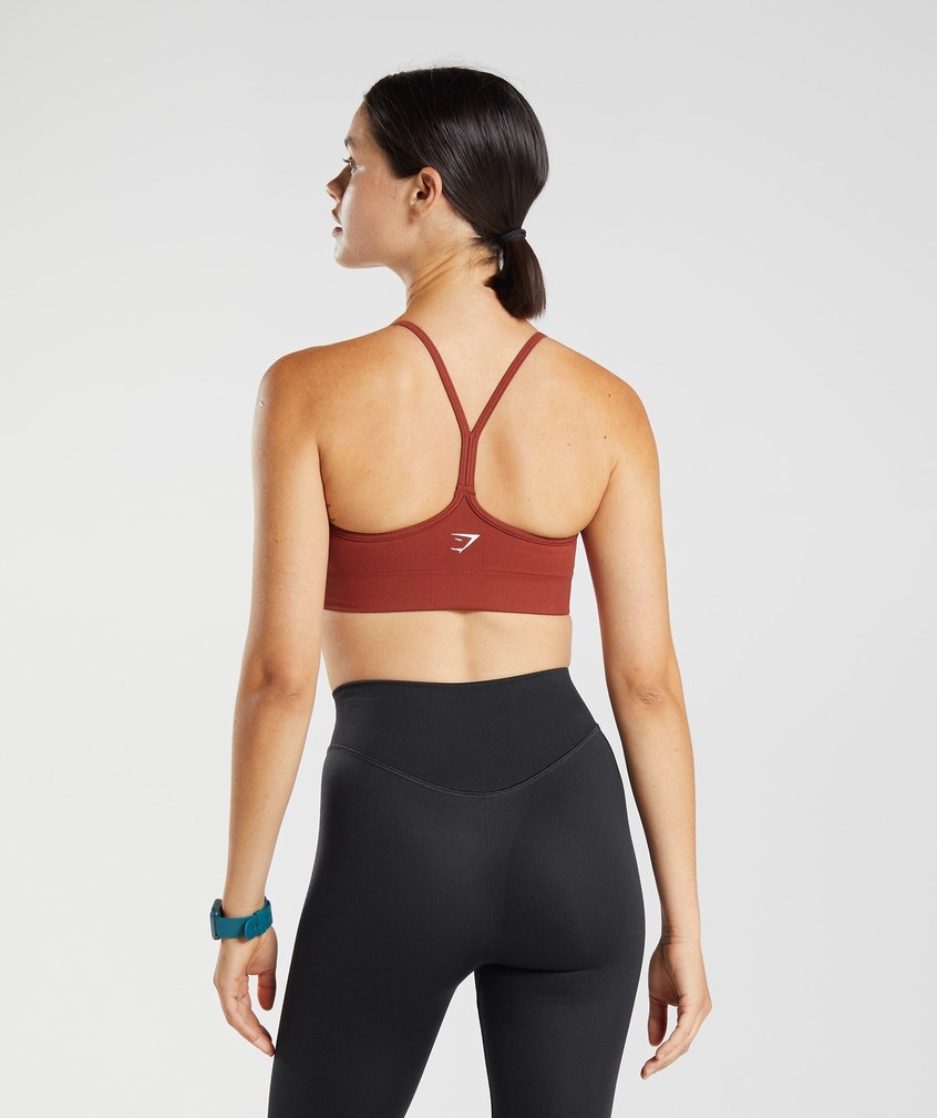 Red Women's Gymshark Sweat Seamless Sports Bra | USA-19540