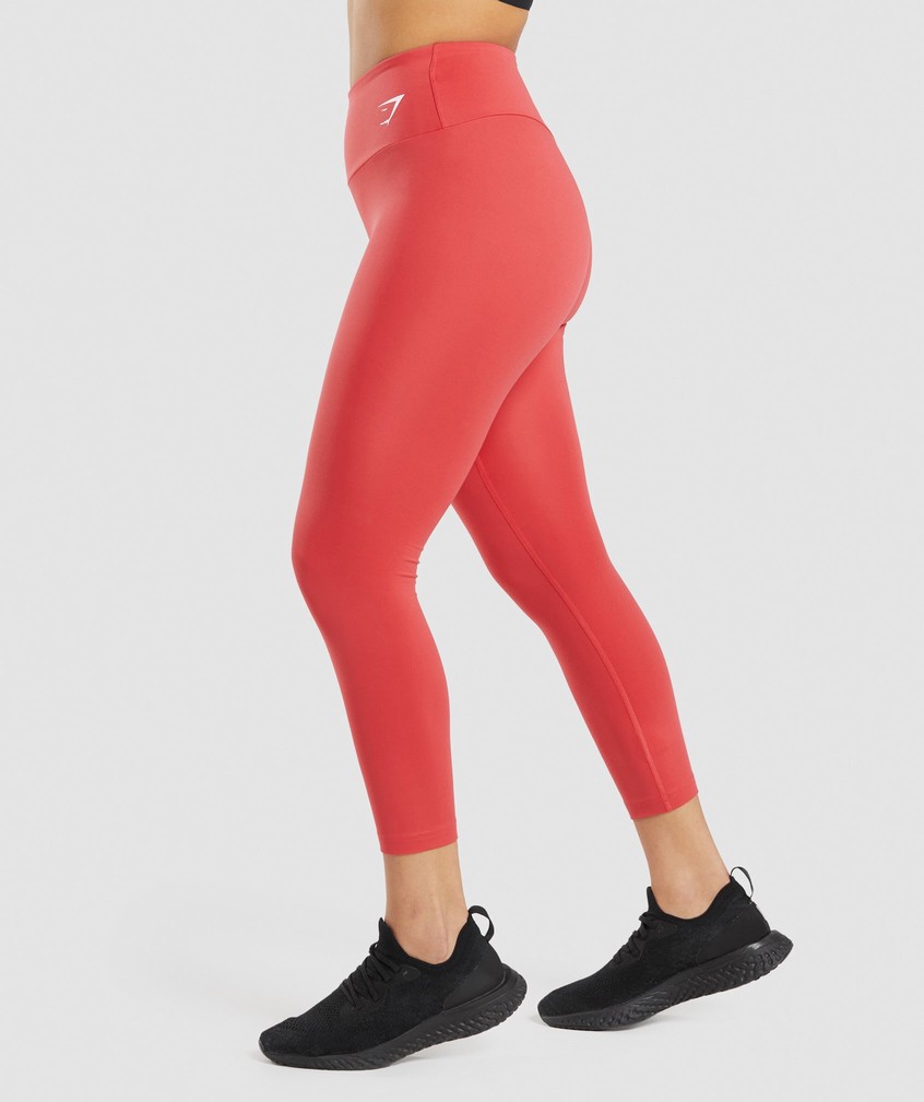 Red Women's Gymshark Training 7/8 Leggings | USA-96158