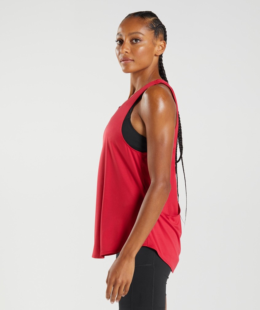 Red Women's Gymshark Training Brandmark Tank | USA-20943