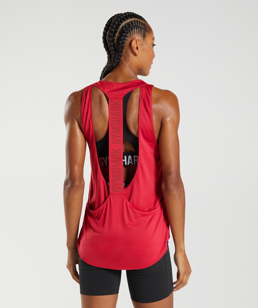 Red Women's Gymshark Training Brandmark Tank | USA-20943