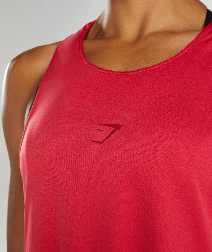 Red Women's Gymshark Training Brandmark Tank | USA-20943