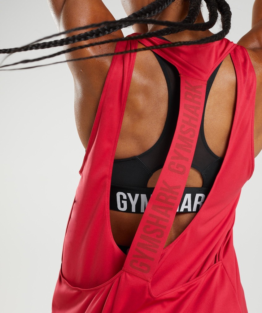 Red Women's Gymshark Training Brandmark Tank | USA-20943