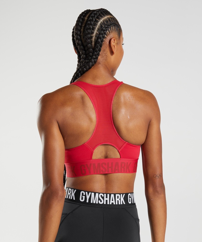 Red Women's Gymshark Training Brandmark Sports Bra | USA-61289