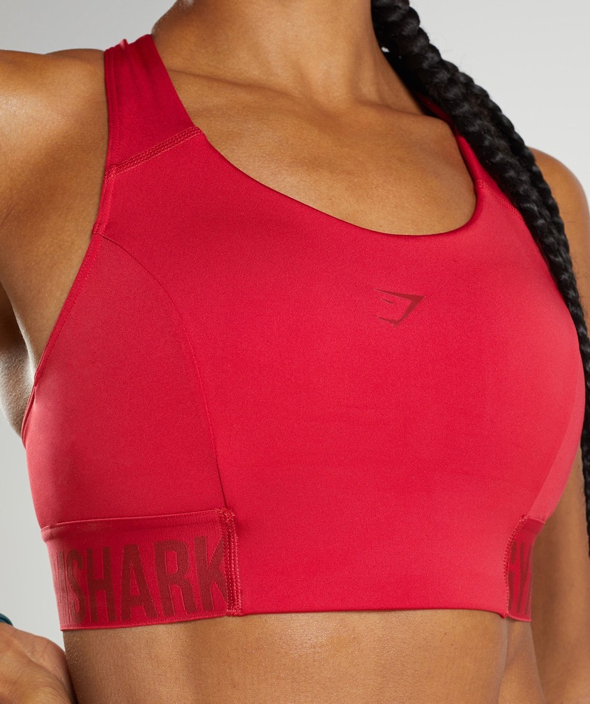 Red Women's Gymshark Training Brandmark Sports Bra | USA-61289