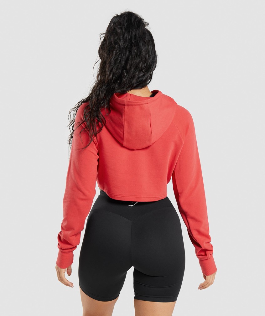 Red Women's Gymshark Training Cropped Hoodie | USA-81537