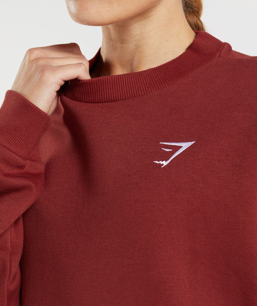 Red Women's Gymshark Training Oversized Swea Pullover | USA-52183