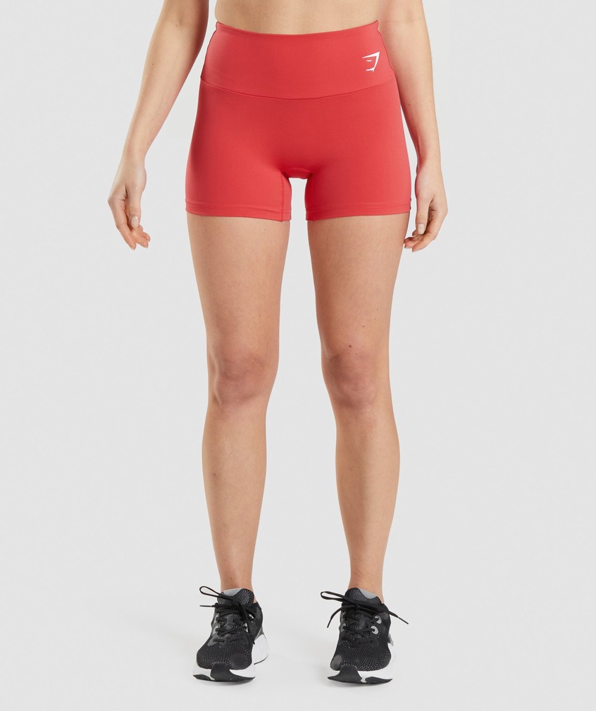 Red Women\'s Gymshark Training Shorts | USA-64318