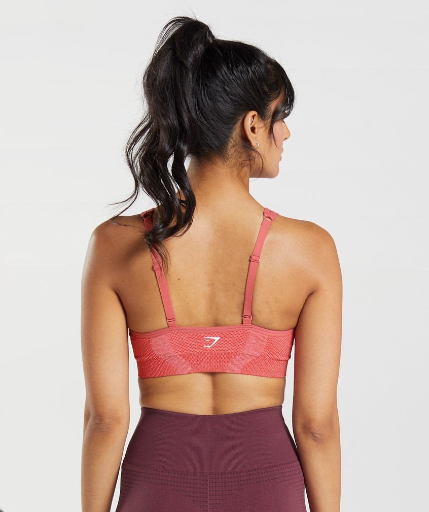 Red Women's Gymshark Vital Seamless 2.0 V Neck Sports Bra | USA-69145