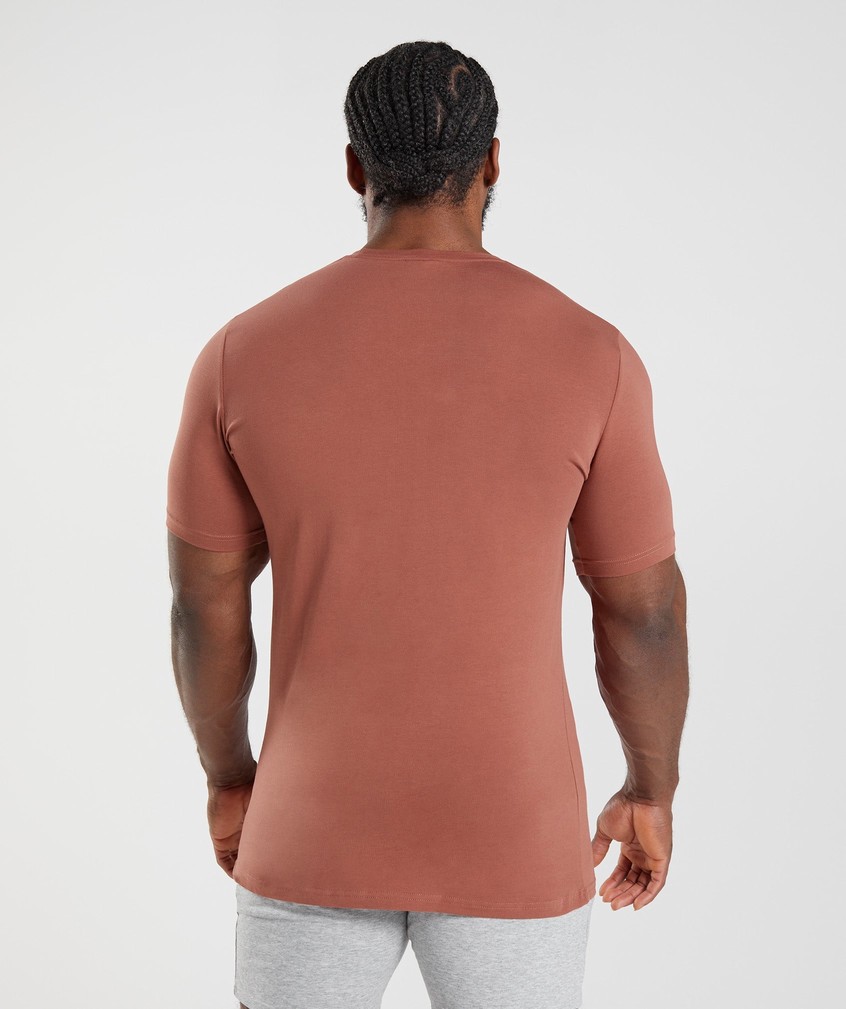 Rose Brown Men's Gymshark Essential T-Shirts | USA-89572