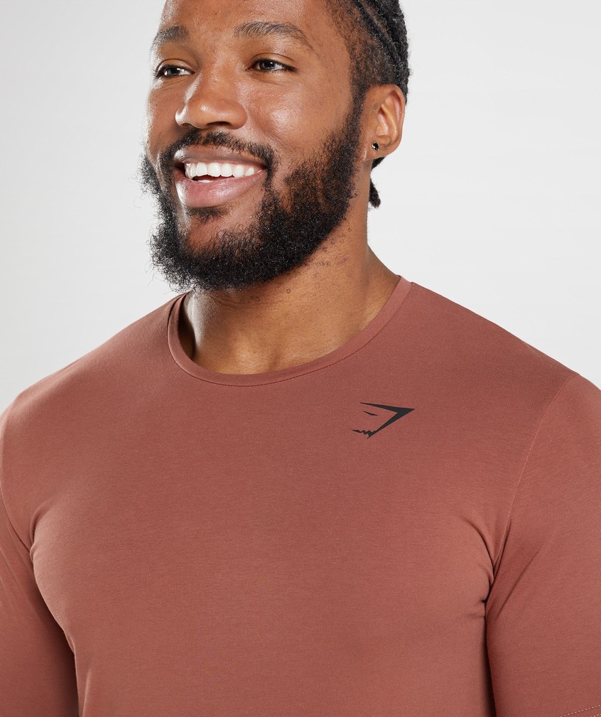 Rose Brown Men's Gymshark Essential T-Shirts | USA-89572