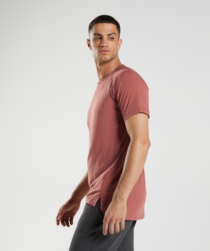 Rose Brown Men's Gymshark Studio T-Shirts | USA-57062