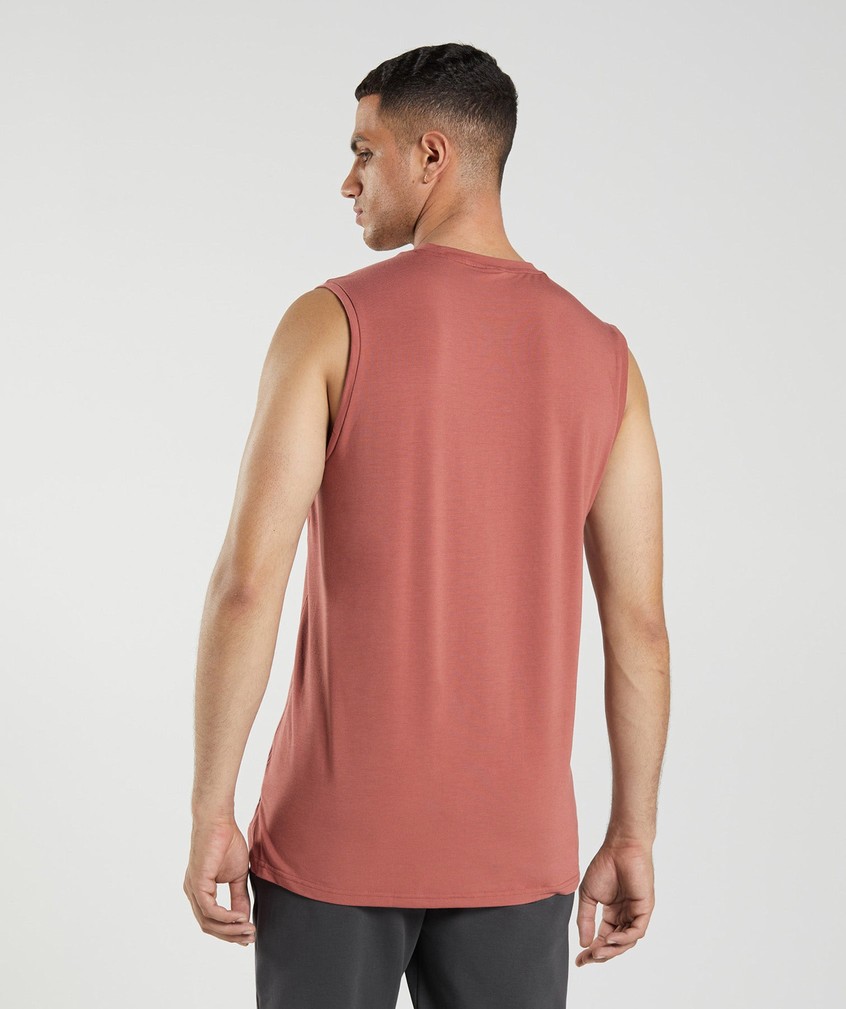 Rose Brown Men's Gymshark Studio Tank | USA-67843