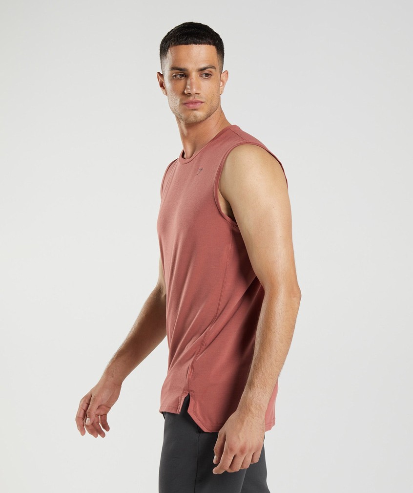 Rose Brown Men's Gymshark Studio Tank | USA-67843