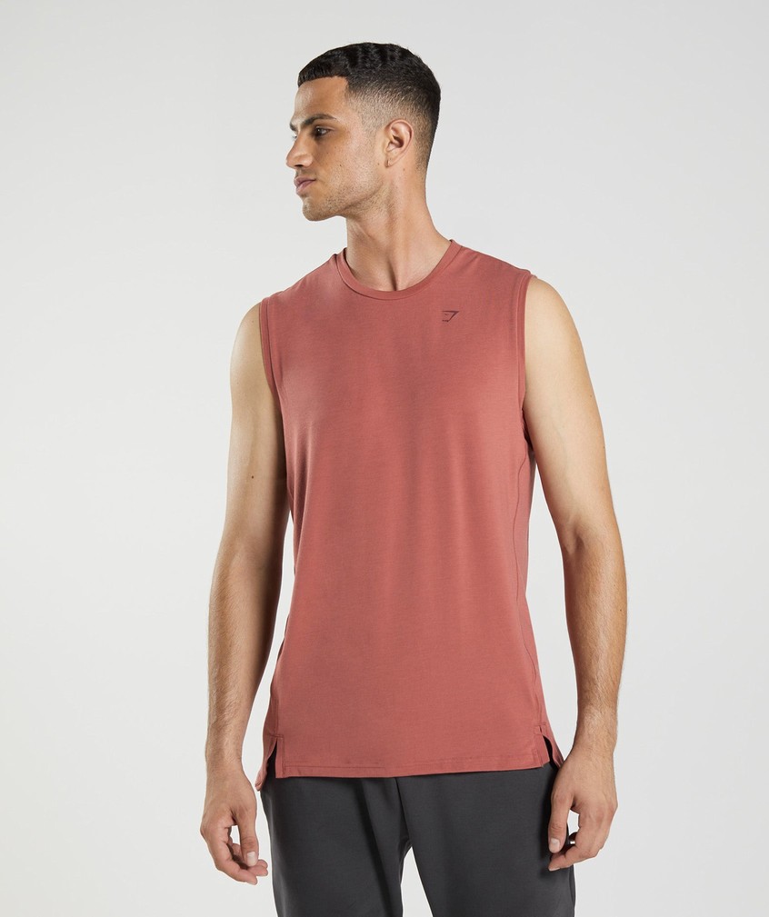 Rose Brown Men\'s Gymshark Studio Tank | USA-67843