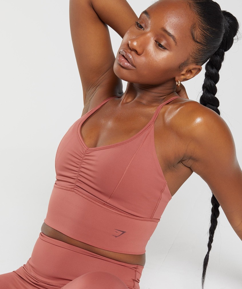 Rose Brown Women's Gymshark Elevate Longline Sports Bra | USA-69835