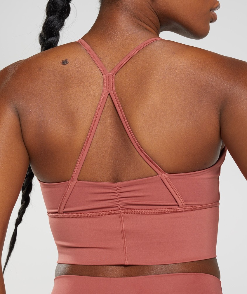 Rose Brown Women's Gymshark Elevate Longline Sports Bra | USA-69835