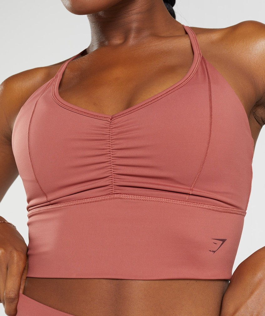 Rose Brown Women's Gymshark Elevate Longline Sports Bra | USA-69835