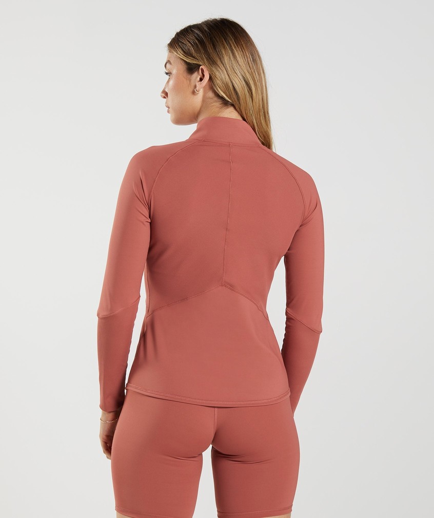 Rose Brown Women's Gymshark Elevate Zip Jackets | USA-91673