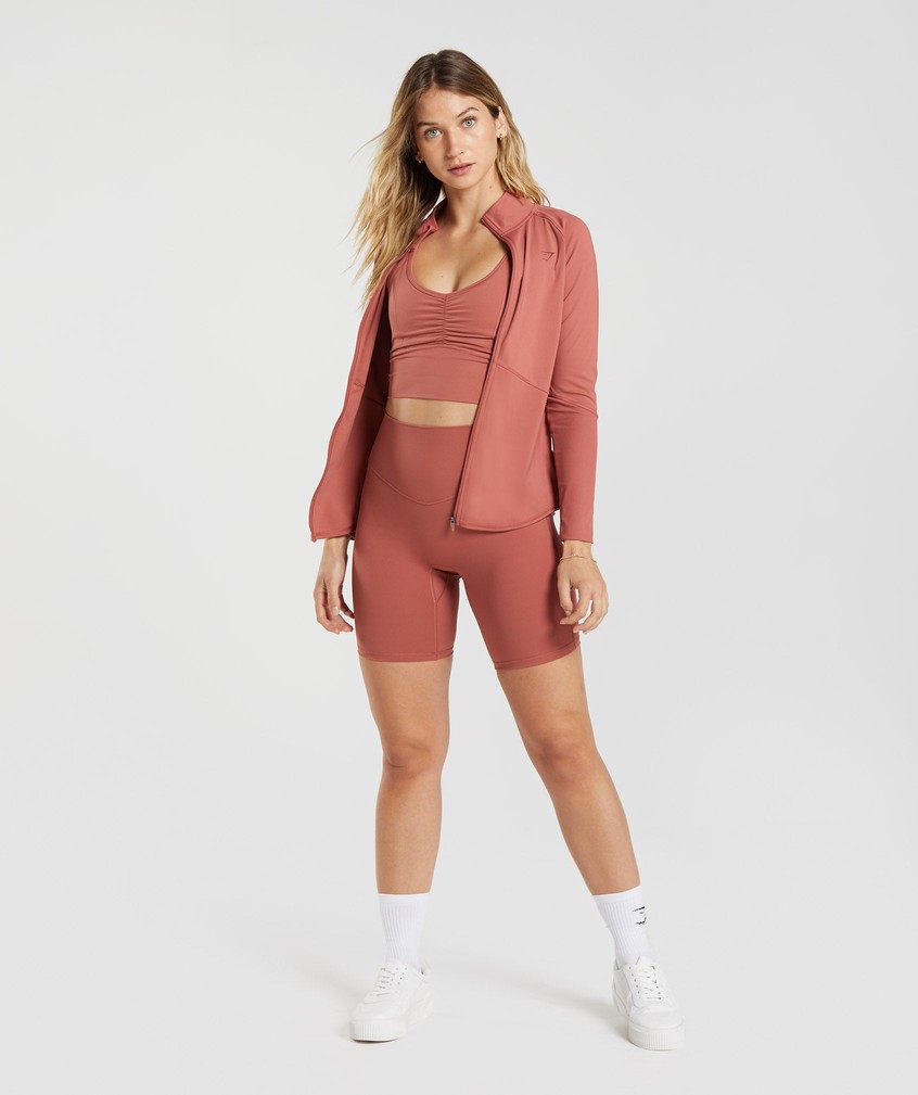 Rose Brown Women's Gymshark Elevate Zip Jackets | USA-91673