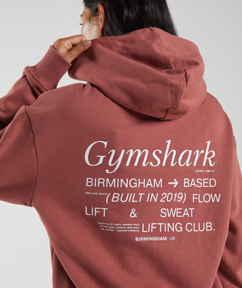 Rose Brown Women's Gymshark Social Club Oversized Hoodie | USA-89560