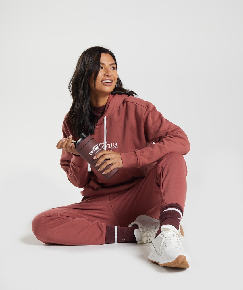 Rose Brown Women's Gymshark Social Club Oversized Hoodie | USA-89560