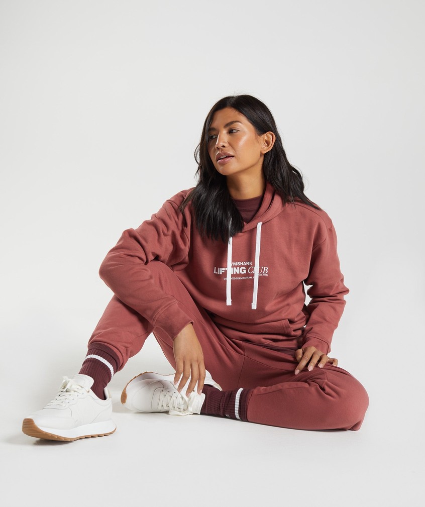 Rose Brown Women's Gymshark Social Club Oversized Hoodie | USA-89560