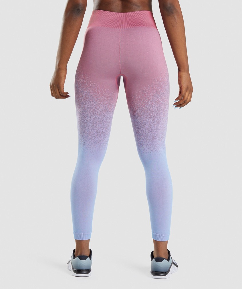 Rose Pink / Light Blue Women's Gymshark Adapt Ombre Seamless Leggings | USA-10752