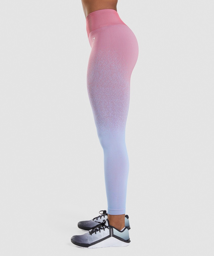 Rose Pink / Light Blue Women's Gymshark Adapt Ombre Seamless Leggings | USA-10752