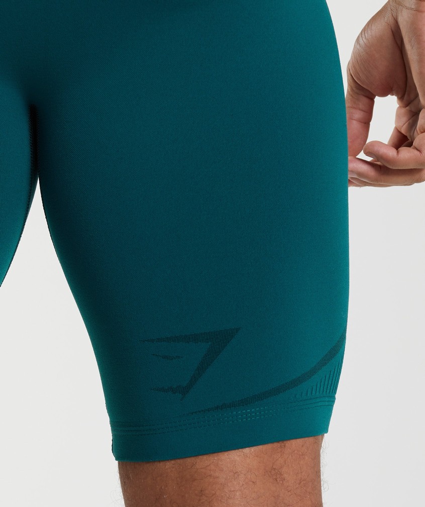 Turquoise / Black Men's Gymshark 315 Seamless 1/2 Shorts | USA-50762