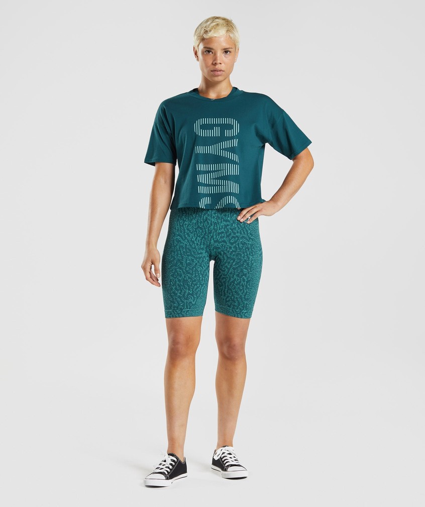 Turquoise / Blue Women's Gymshark 315 Midi T-Shirts | USA-76923