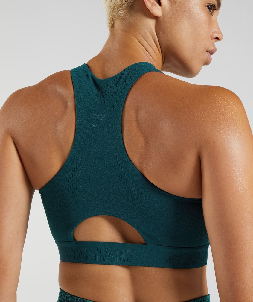 Turquoise / Blue Women's Gymshark 315 Performance High Neck Sports Bra | USA-61347