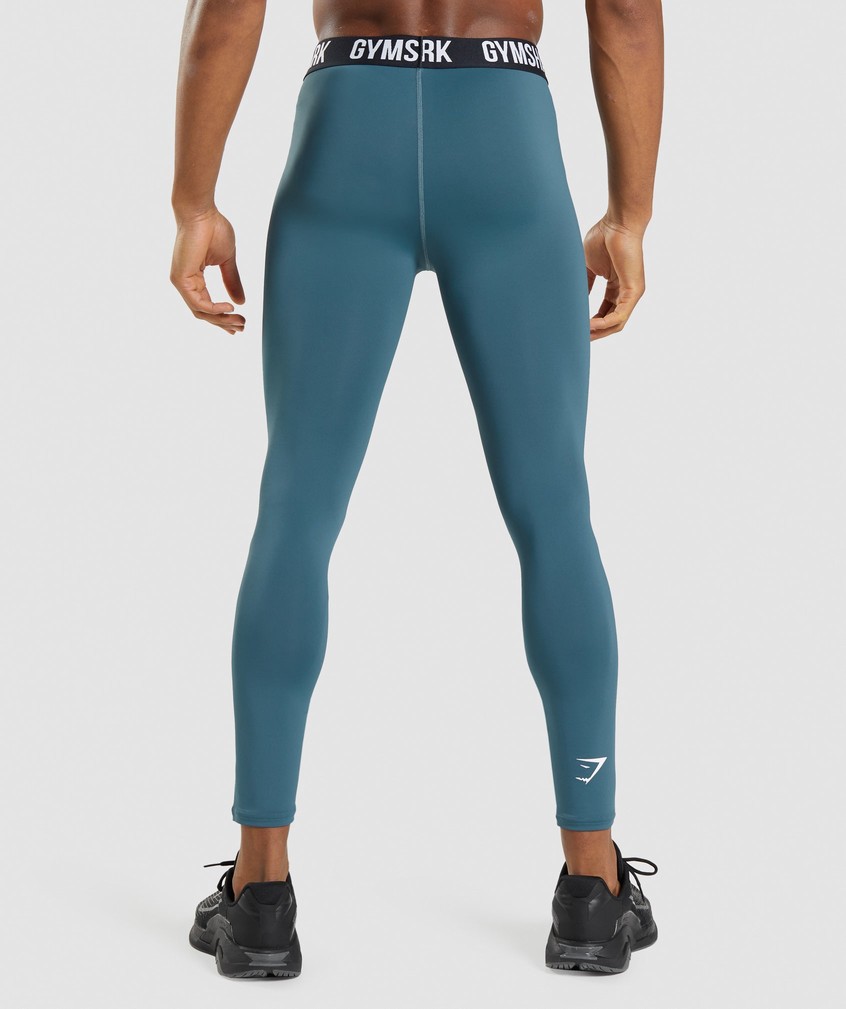 Turquoise Men's Gymshark Element Baselayer Leggings | USA-20675