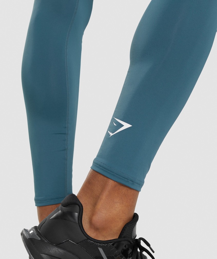 Turquoise Men's Gymshark Element Baselayer Leggings | USA-20675