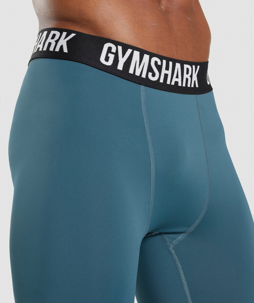 Turquoise Men's Gymshark Element Baselayer Leggings | USA-20675