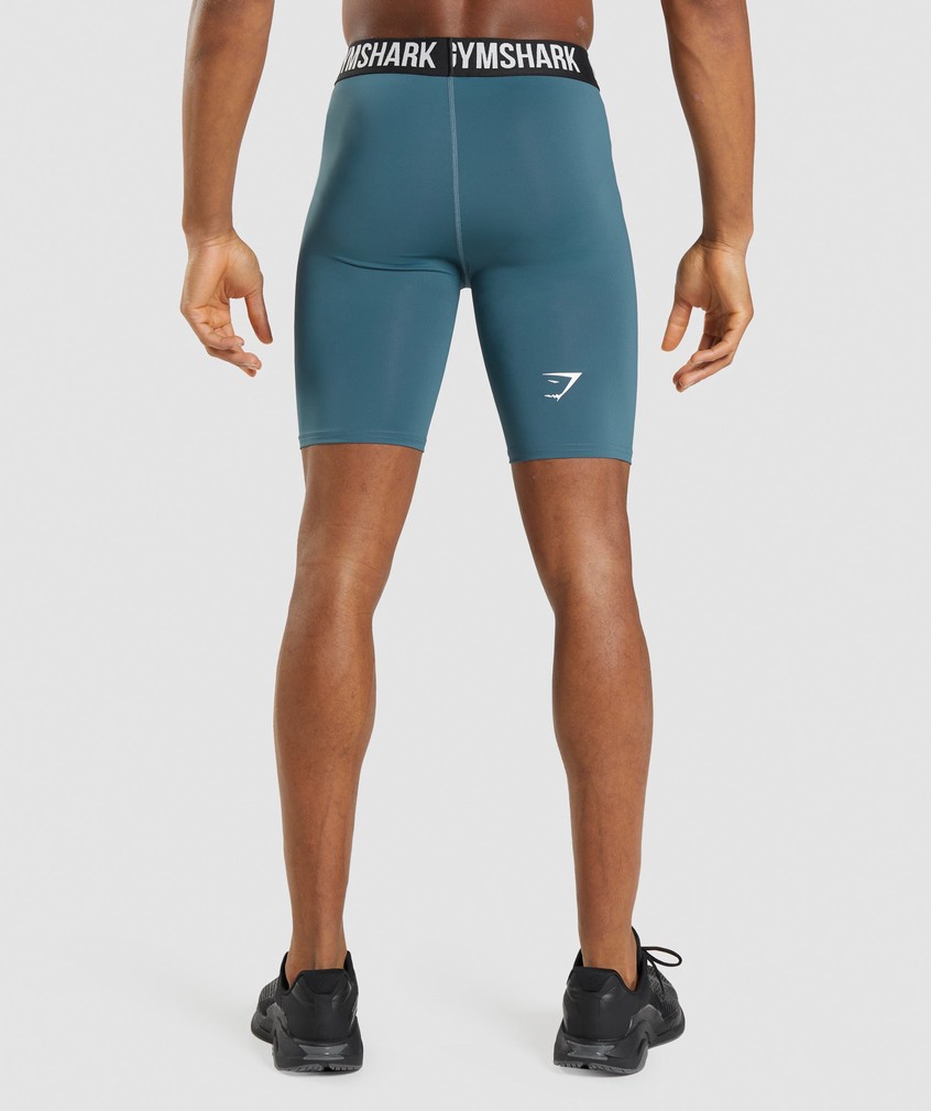 Turquoise Men's Gymshark Element Baselayer Shorts | USA-34682