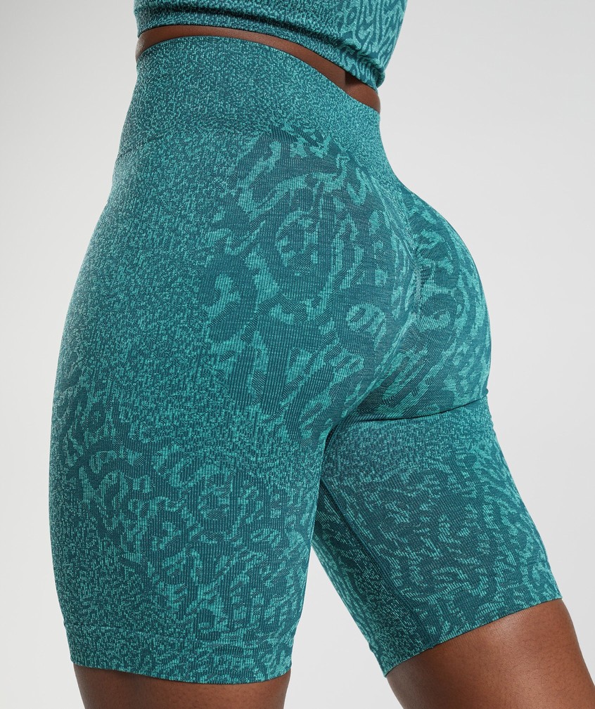 Turquoise Women's Gymshark Adapt Animal Seamless Cycling Shorts | USA-07683