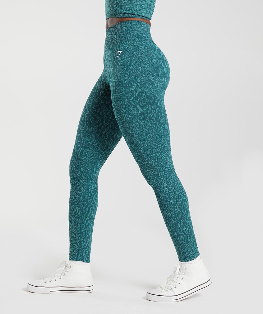 Turquoise Women's Gymshark Adapt Animal Seamless Leggings | USA-16398