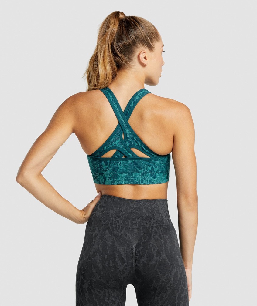 Turquoise Women's Gymshark Adapt Animal Seamless Sports Bra | USA-24569