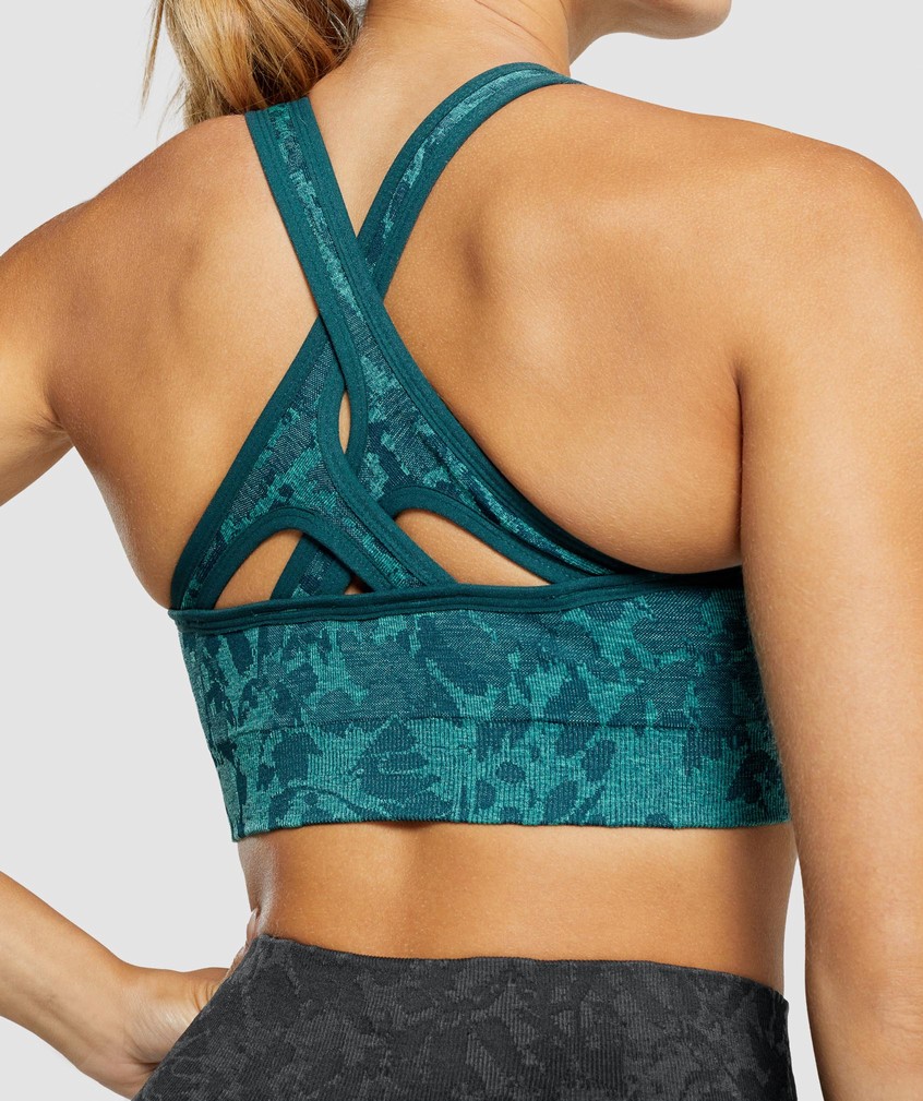 Turquoise Women's Gymshark Adapt Animal Seamless Sports Bra | USA-24569