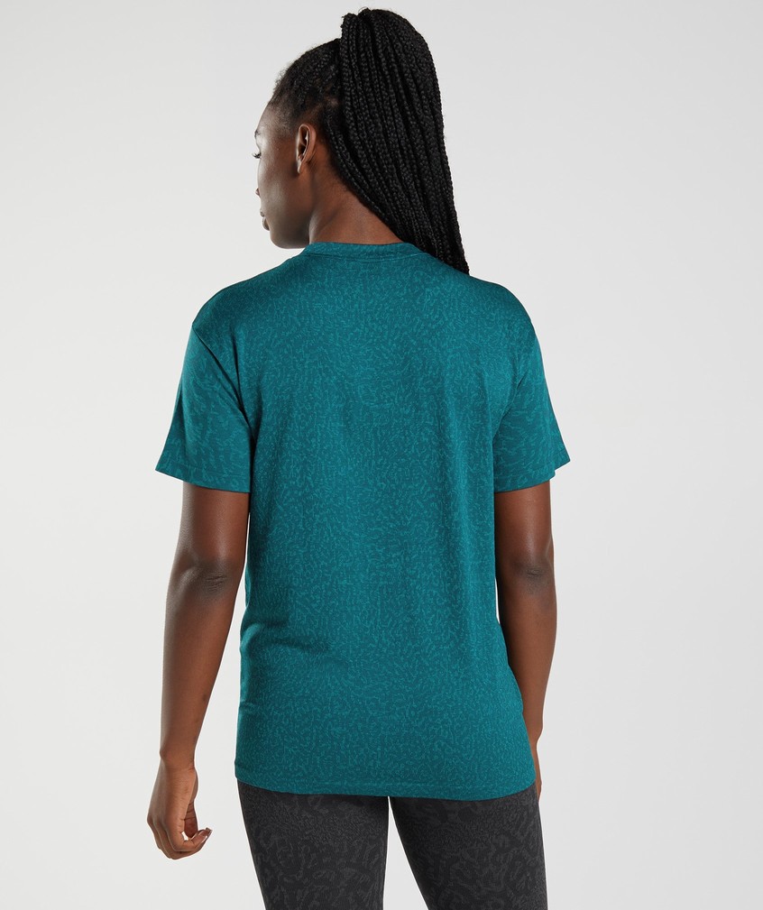 Turquoise Women's Gymshark Adapt Animal Seamless T-Shirts | USA-28164