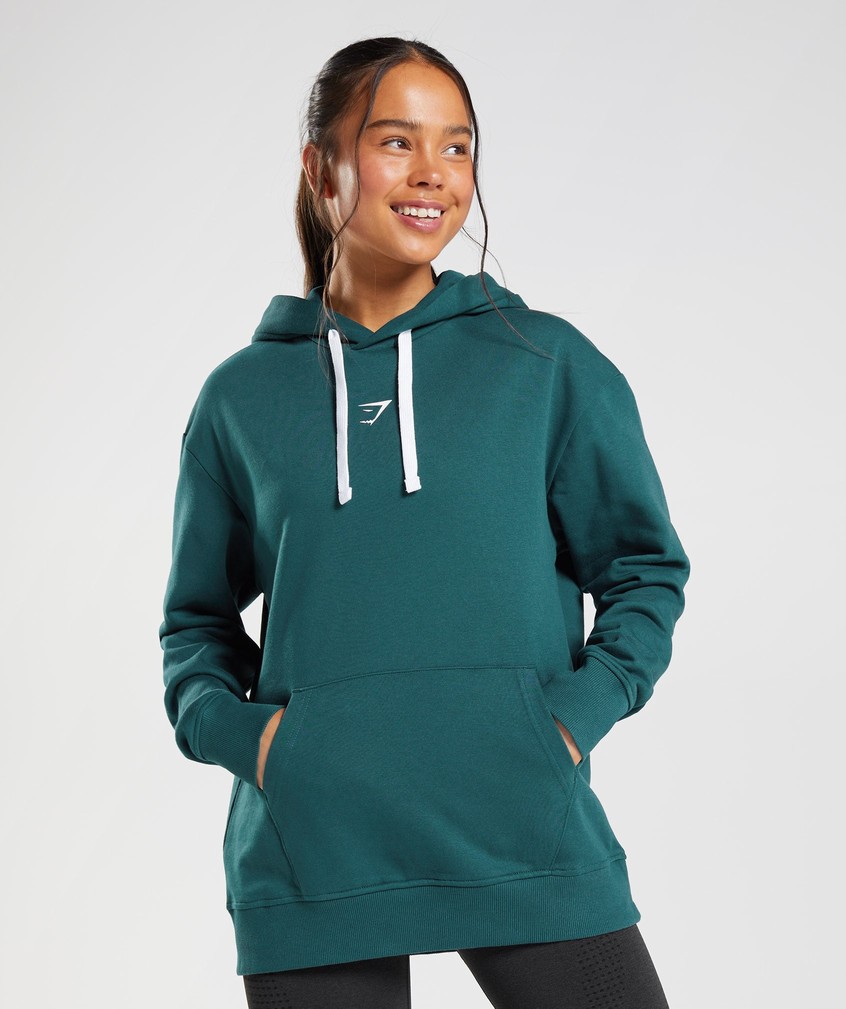 Turquoise Women\'s Gymshark Fraction Hoodie | USA-85013